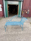Brand New Ornate Blue Metal Garden Bench Outdoor Patio Seat Floral Scrollwork