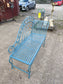 Brand New Ornate Blue Metal Garden Bench Outdoor Patio Seat Floral Scrollwork