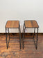 Industrial style bar stools with tilted seats