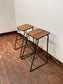 Industrial style bar stools with tilted seats
