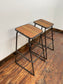 Industrial style bar stools with tilted seats
