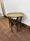 Antique Style Carved Wooden Occasional Table Brass Gallery Tray Top