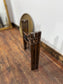 Antique Style Carved Wooden Occasional Table Brass Gallery Tray Top
