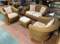 Vintage rattan / wicker furniture set for conservatory (6 items in total)