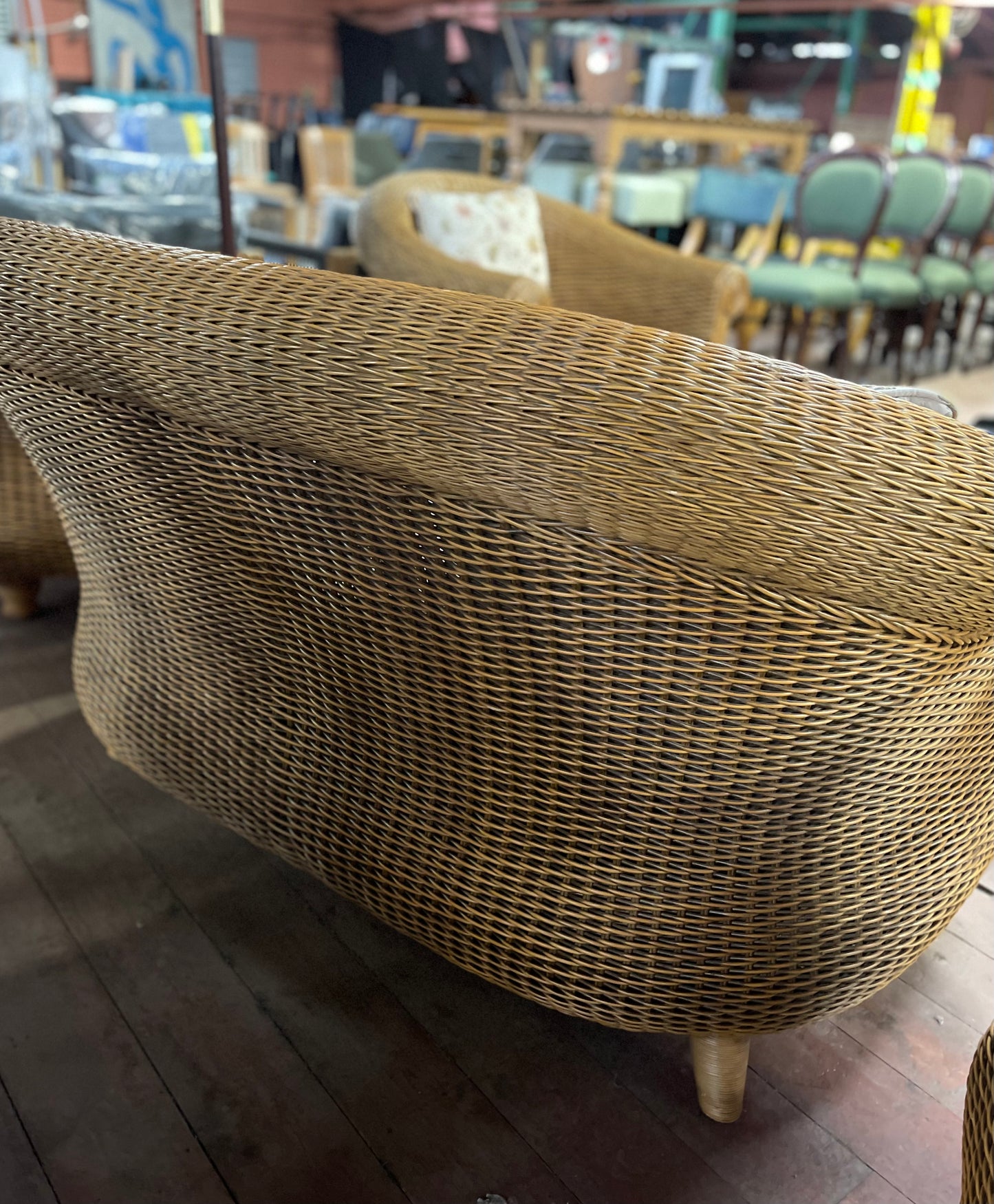 Vintage rattan / wicker furniture set for conservatory (6 items in total)