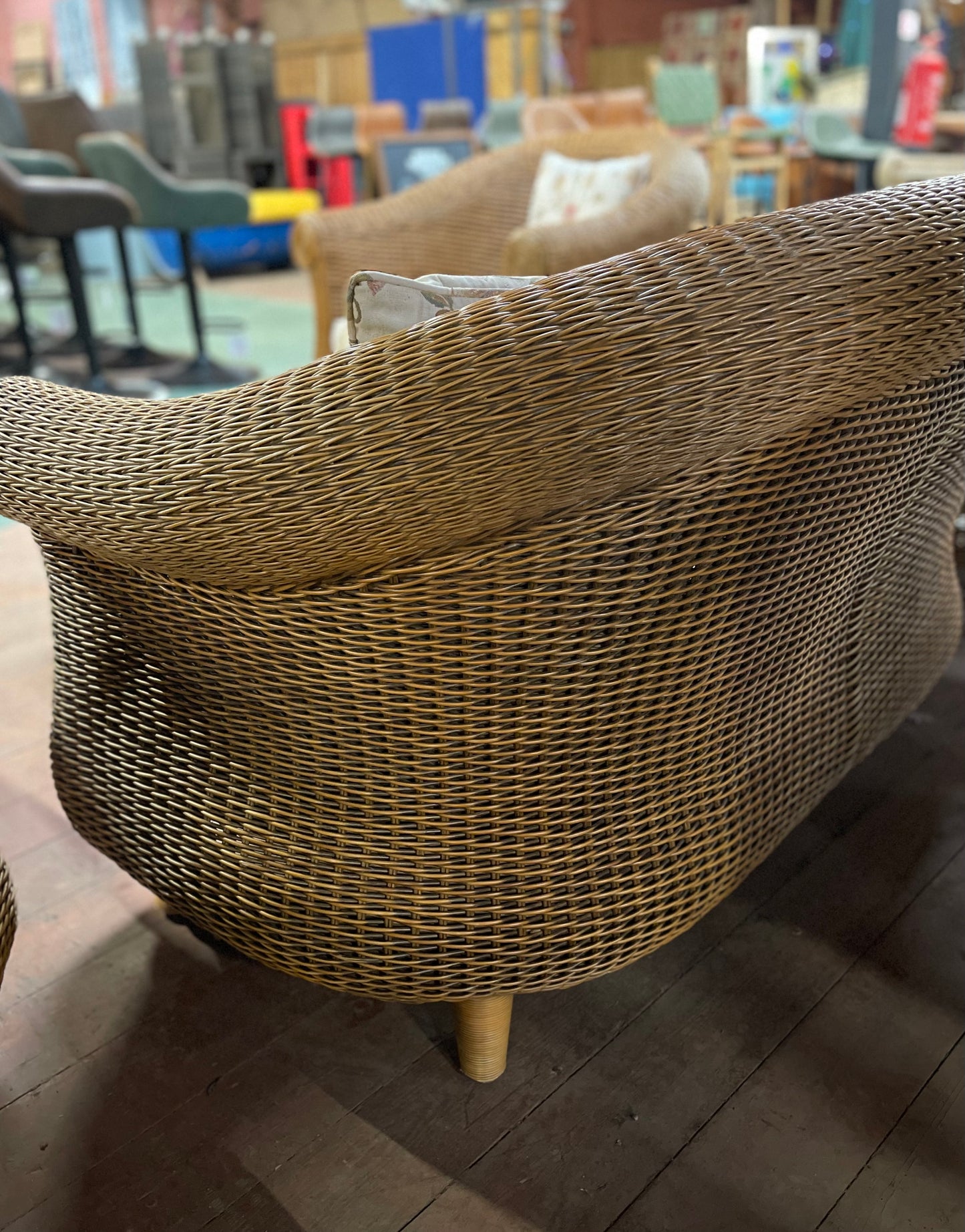 Vintage rattan / wicker furniture set for conservatory (6 items in total)