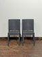 Pair of stackable outdoor pub / bar / cafe chairs in grey (no armrests)