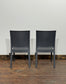 Pair of stackable outdoor pub / bar / cafe chairs in grey (no armrests)