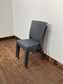 Pair of stackable outdoor pub / bar / cafe chairs in grey (no armrests)