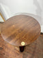 Round Dark Wood Pub Table Bistro Table Turned Pedestal Base Traditional Café Furniture