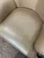 Set of 3 matching dining chairs in light brown faux-leather