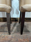 Set of 3 matching dining chairs in light brown faux-leather