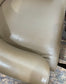 Set of 3 matching dining chairs in light brown faux-leather