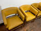 Matching set of 4 yellow tub chairs in faux-leather