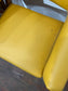 Matching set of 4 yellow tub chairs in faux-leather