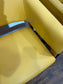 Matching set of 4 yellow tub chairs in faux-leather