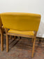 Matching set of 4 yellow tub chairs in faux-leather