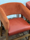 Matching set of 3 red - orange tub chairs in faux-leather