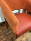 Matching set of 3 red - orange tub chairs in faux-leather