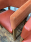 Matching set of 3 red - orange tub chairs in faux-leather