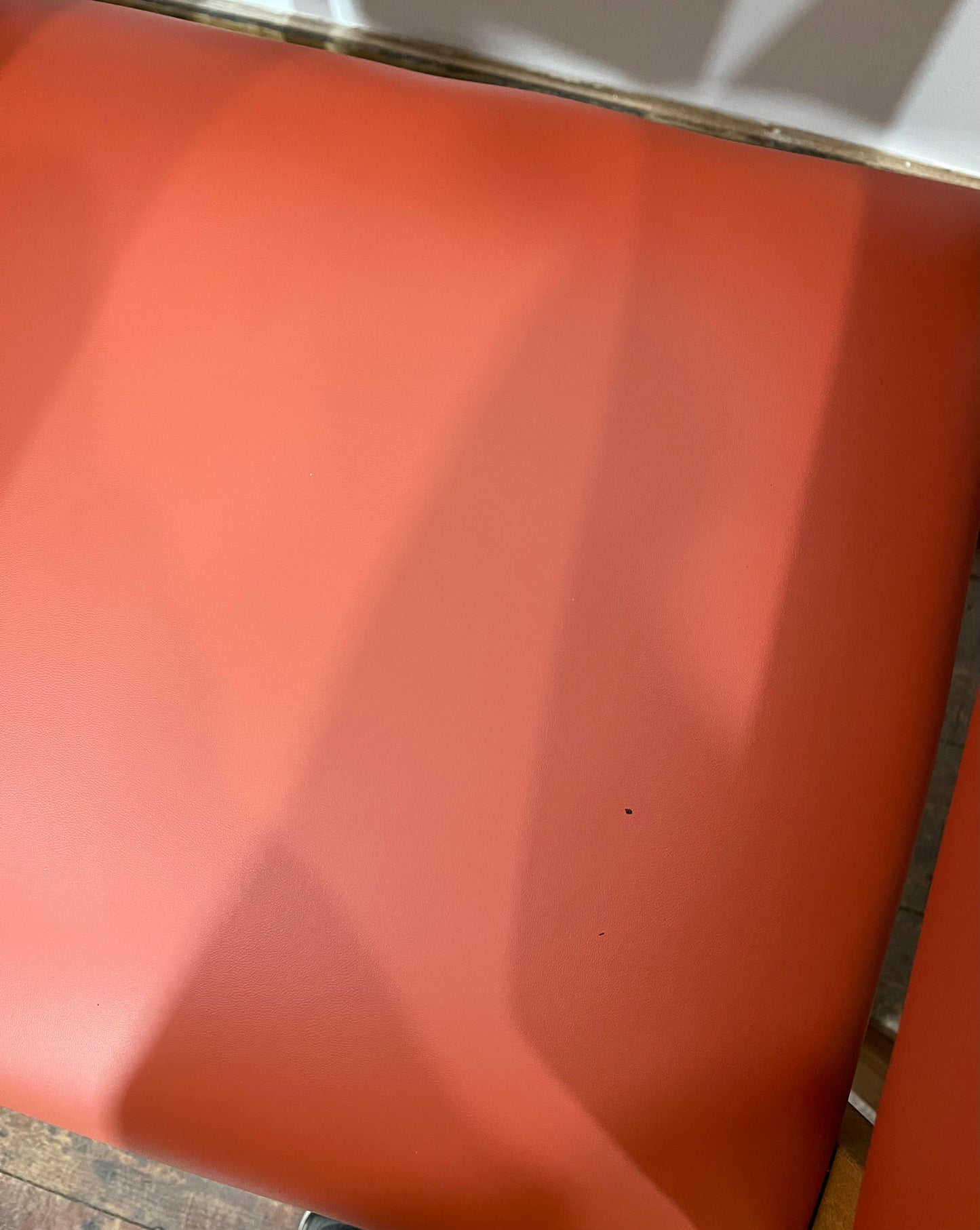 Matching set of 3 red - orange tub chairs in faux-leather