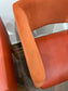 Matching set of 3 red - orange tub chairs in faux-leather