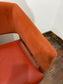 Matching set of 3 red - orange tub chairs in faux-leather