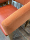 Matching set of 3 red - orange tub chairs in faux-leather