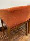 Matching set of 3 red - orange tub chairs in faux-leather