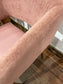 Matching set of 2 pale pink tub chairs in faux-leather