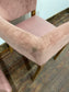 Matching set of 2 pale pink tub chairs in faux-leather
