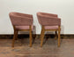 Matching set of 2 pale pink tub chairs in faux-leather