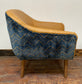 Leather Effect and Fabric Armchair (Yellow and Blue)