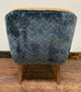 Leather Effect and Fabric Armchair (Yellow and Blue)