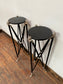 Decorative vintage plant stands with marble tops