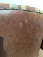 Matching set of 7 Chesterfield style dining chairs in striped fabric