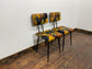 Stunning pair of patchwork leather dining chairs