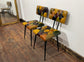 Stunning pair of patchwork leather dining chairs