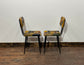 Stunning pair of patchwork leather dining chairs
