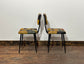 Stunning pair of patchwork leather dining chairs