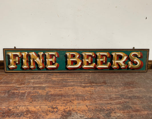 Stunning hand painted 'Fine Beers' pub sign