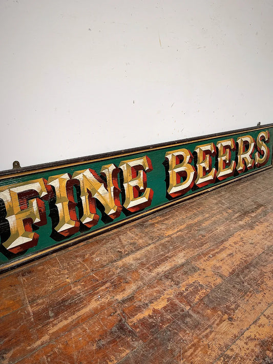 Stunning hand painted 'Fine Beers' pub sign