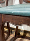 Set of 4 dining chairs with faux-leather seats & tartan fabric