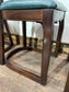 Set of 4 dining chairs with faux-leather seats & tartan fabric