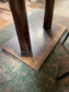 Set of 2 large tables with white marble effect tiles & metal edging