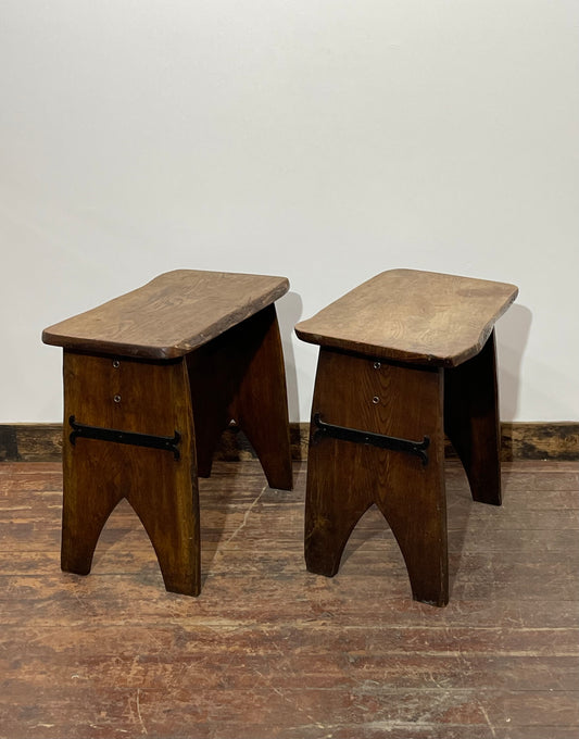Unusual pair of vintage / retro rustic pub tables