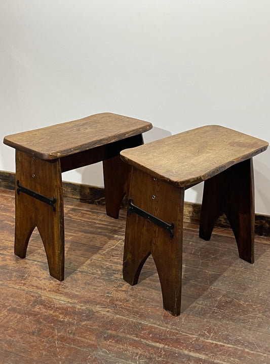 Unusual pair of vintage / retro rustic pub tables