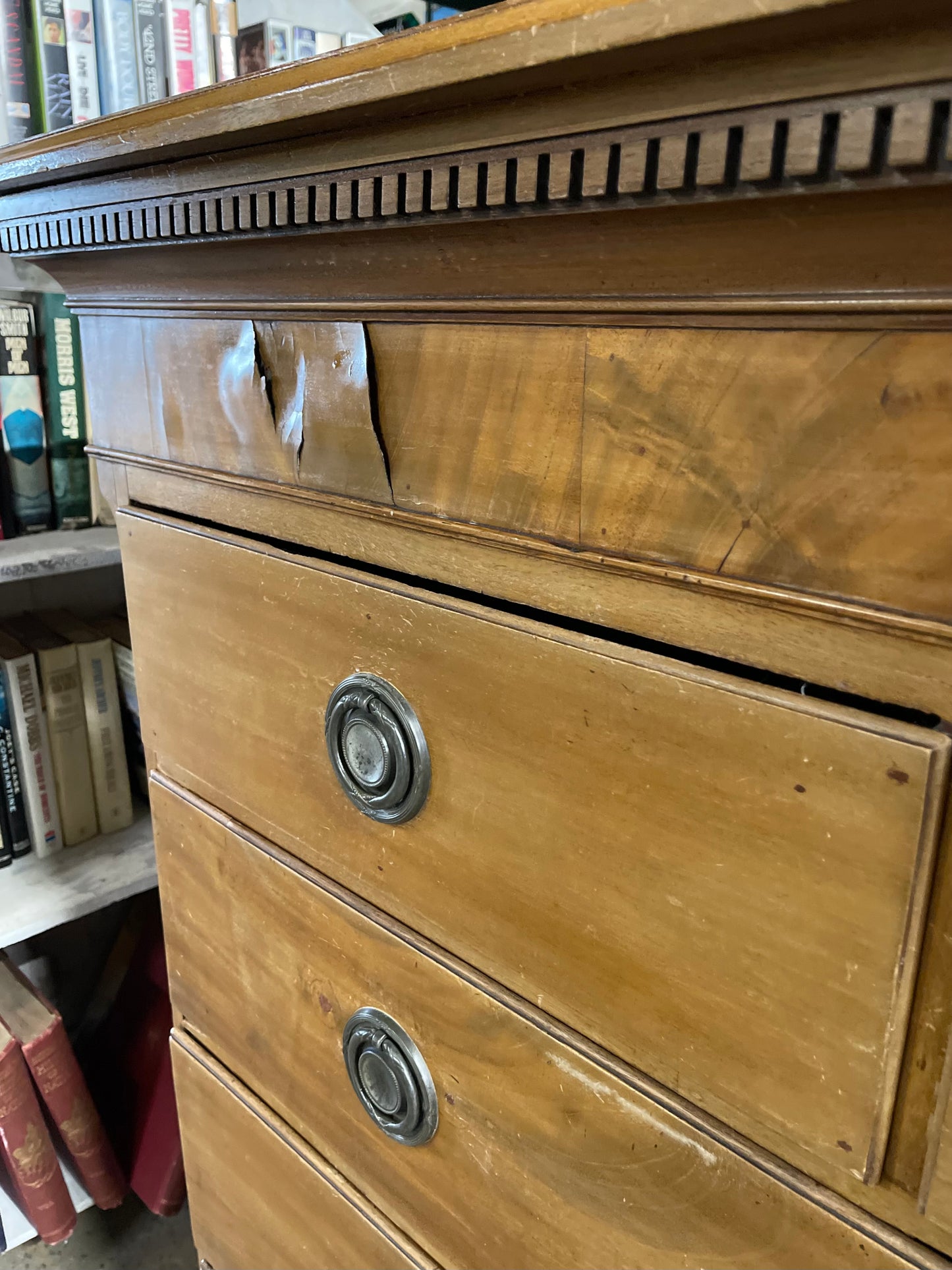 Antique chest of drawers in light wood