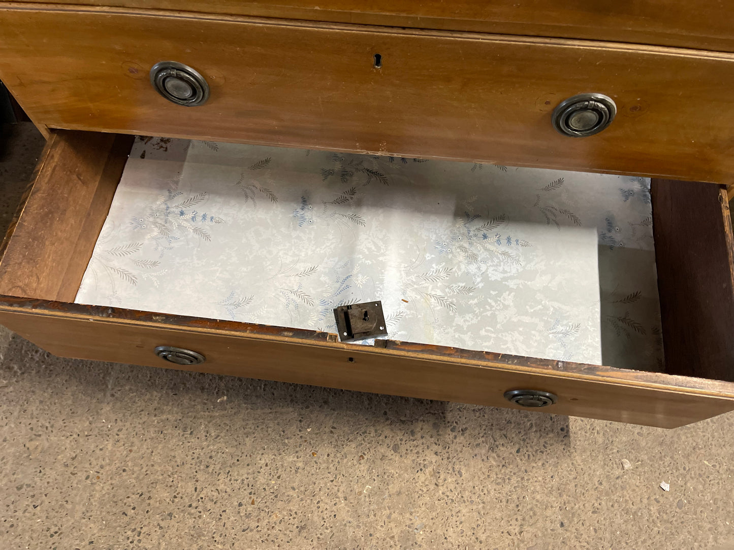 Antique chest of drawers in light wood