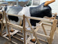 Life-size fiberglass cow statue figure
